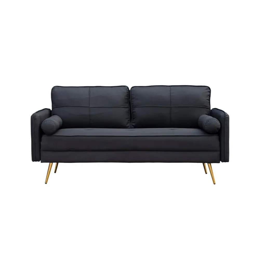 Kingway Furniture Barbosa Fabric Living Room Sofa Black Modern Decor