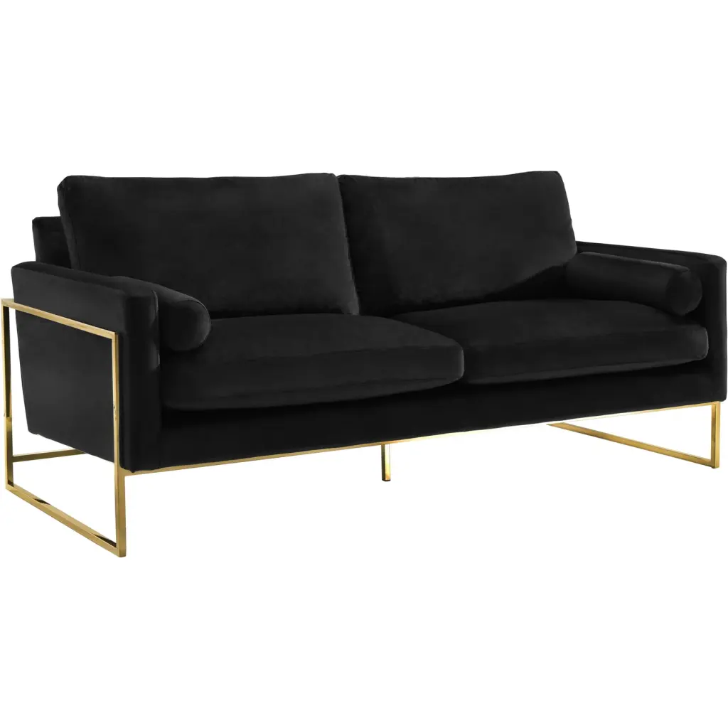 Maykoosh Antique Appeal Black Velvet Sofa Vintage Style