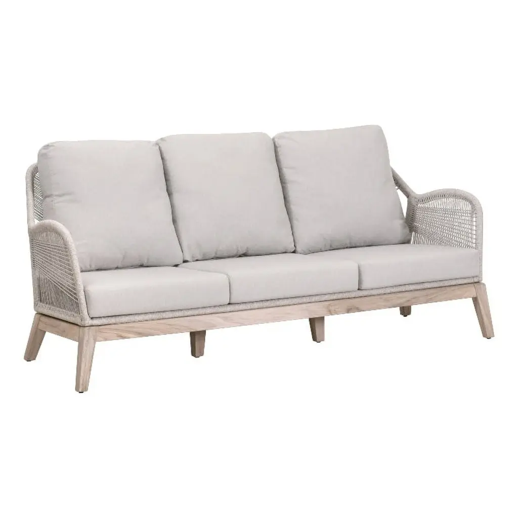 Star International Furniture Loom Transitional Fabric Sofa Gray Teak Natural Legs