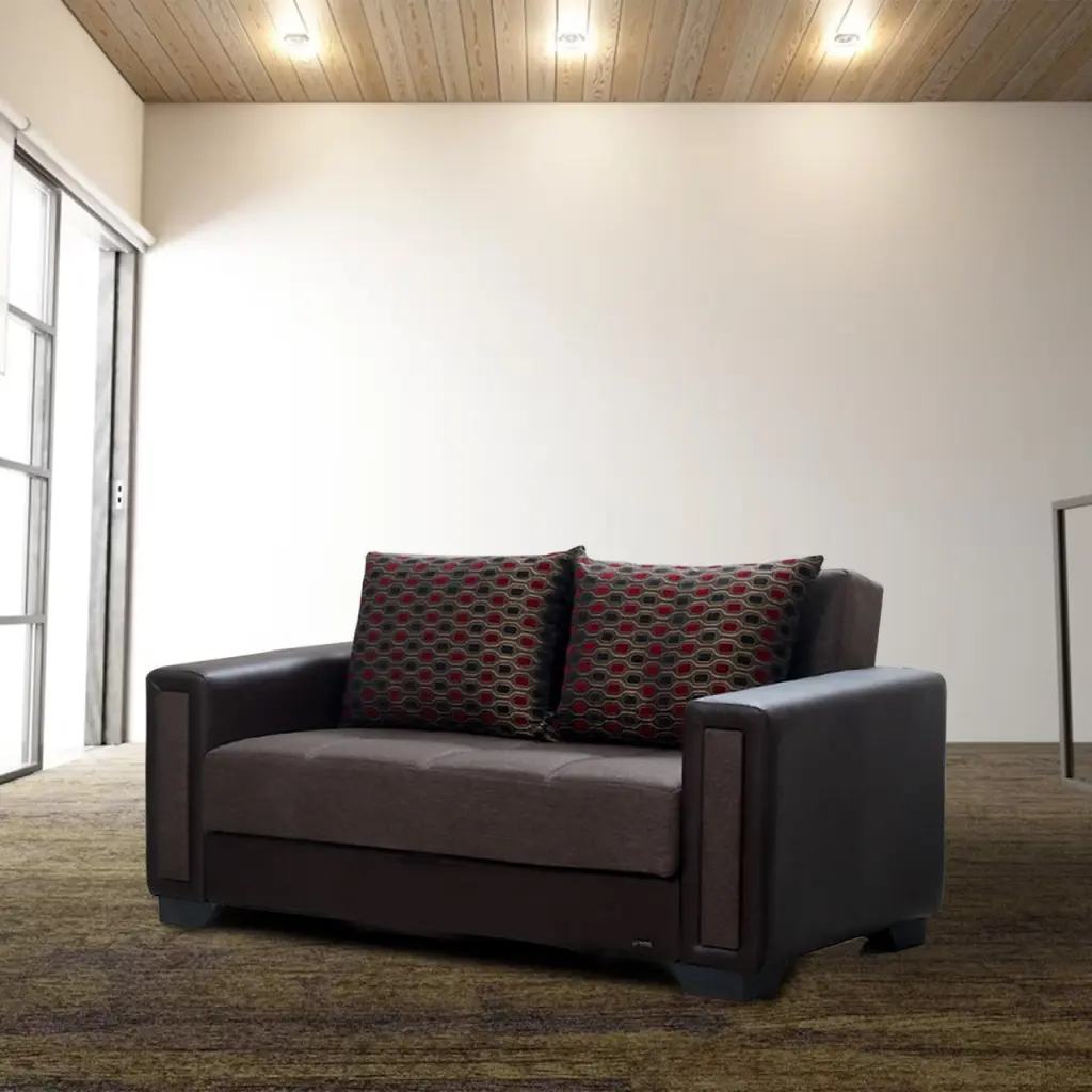 Erica Chocolate Brown Loveseat Classic Living Room Sofa Go Green Woods