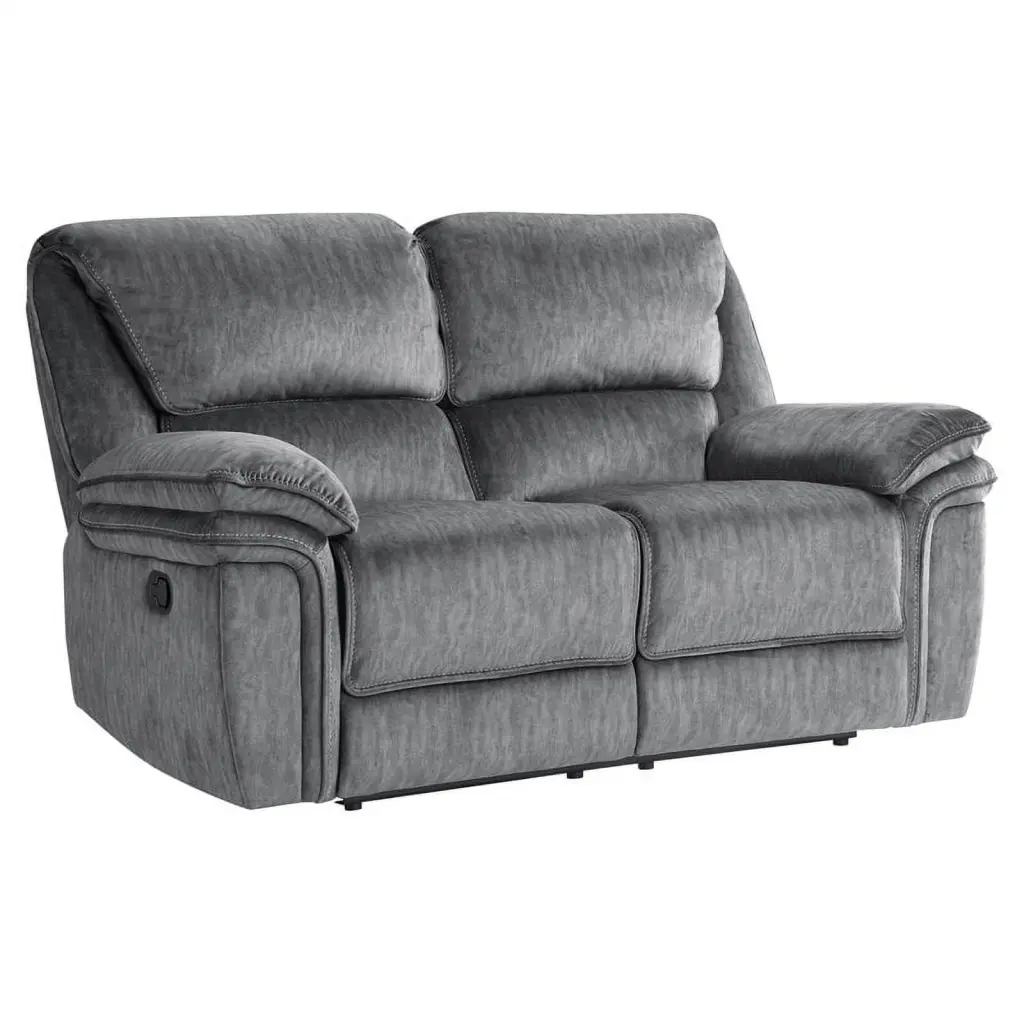 Lexicon 40 Traditional Style Microfiber Double Reclining Love Seat Gray