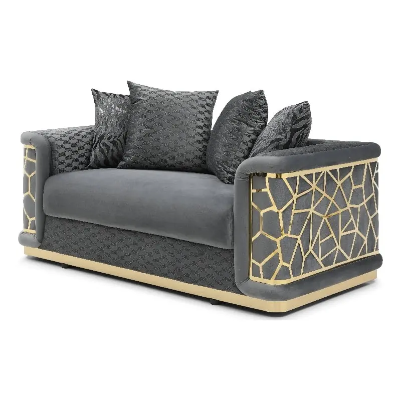 Glory Furniture Talia G0990A-L Loveseat Dark Gray Elegant Living Room