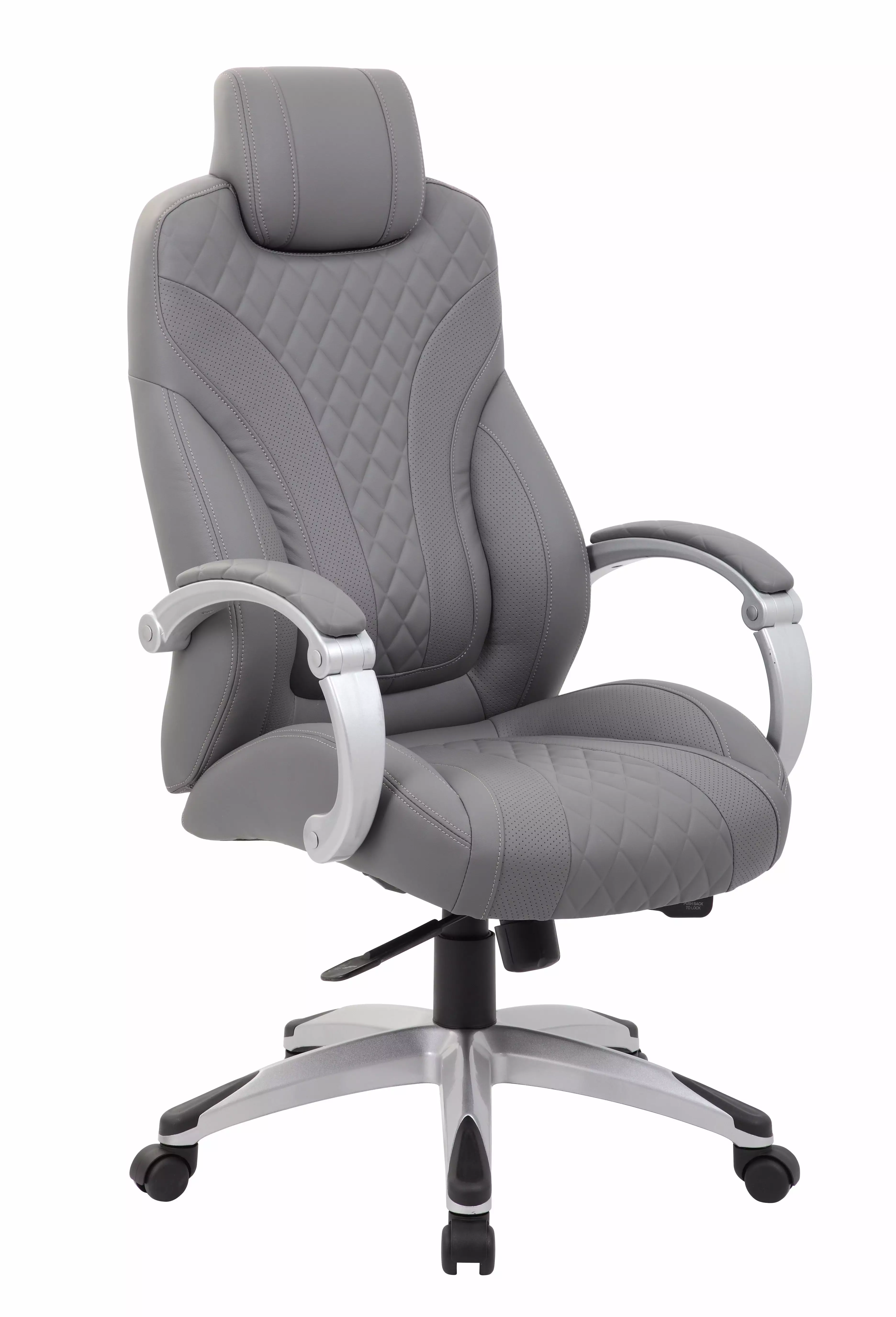 Boss Office & Home X-Series Transitional Grey Executive Hinged Arm Chair Boss Office Products