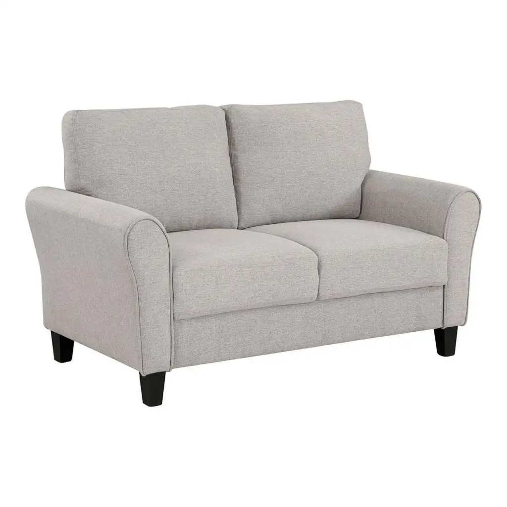 Lexicon Transitional Solid Wood and Polyester Love Seat Gray/Sand Brown
