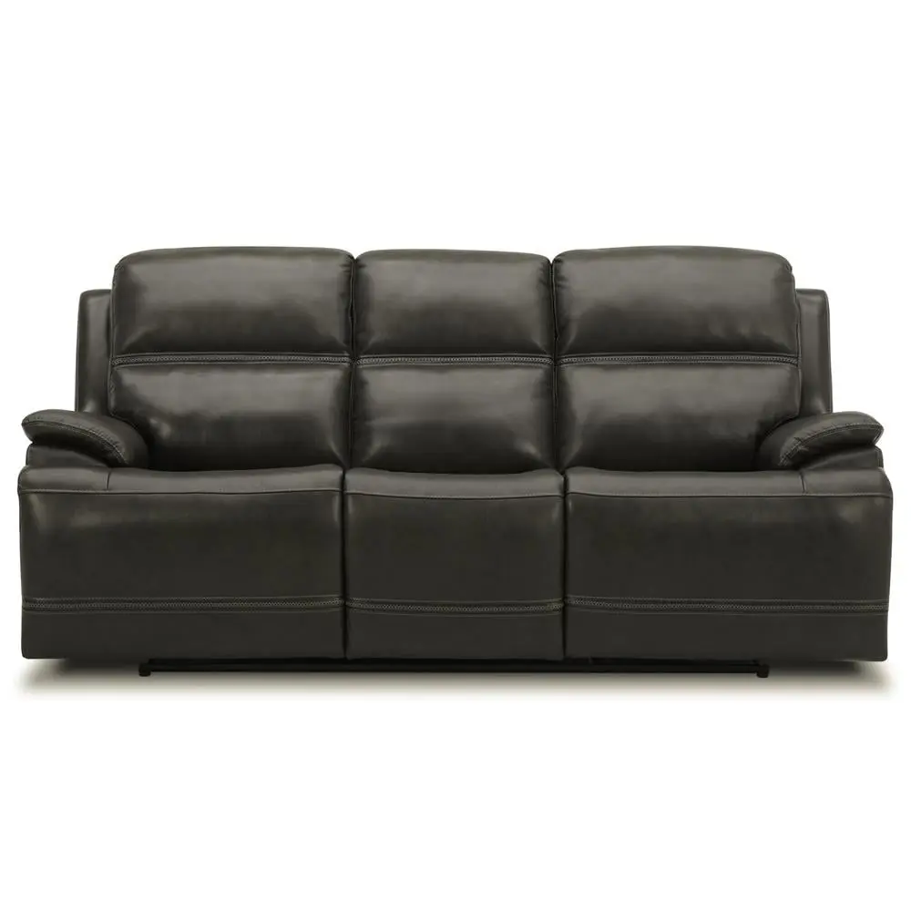 Liberty Furniture Bentley Transitional Leather Sofa Graphite Gray - Stylish Living Room Sofa