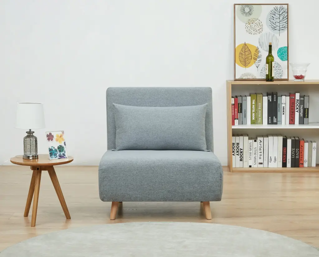 GIA Design Group Tri-Fold Futon Chair Light Gray