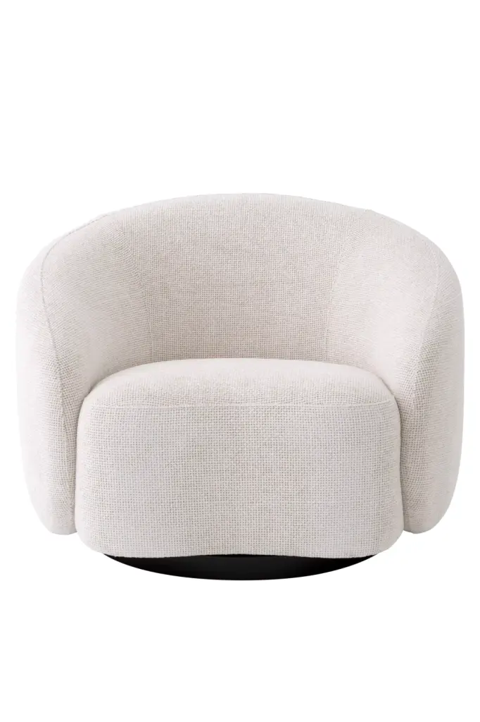 Off-White Swivel Tub Chair Eichholtz Amore Cozy Living Room Accent Chair