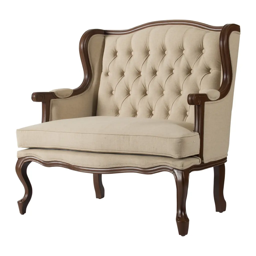&B Home Scroll Arm Tufted Back Upholstered Love Seat Antique Silver Finish