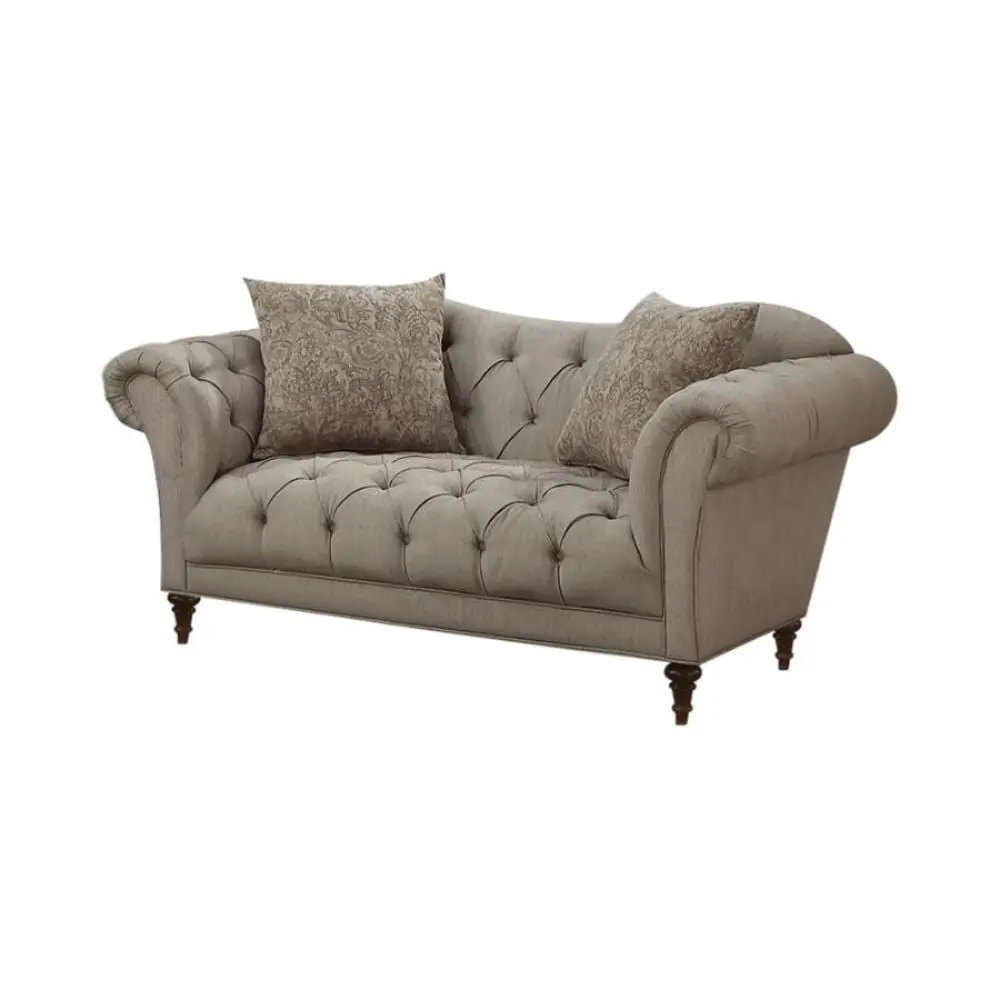 Alasdair Tufted Upholstered Loveseat Light Brown Coaster Company