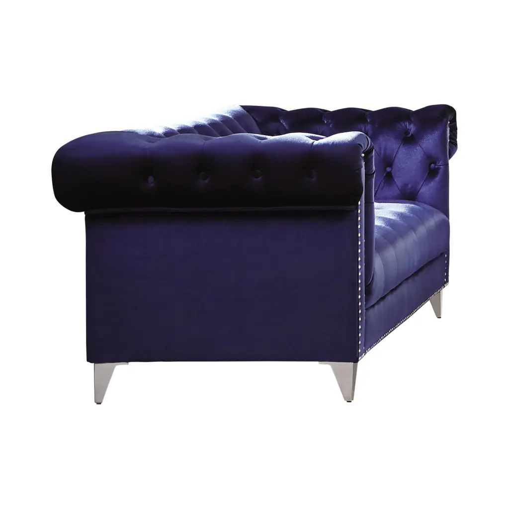 Bleker Tufted Tuxedo Arm Loveseat Blue Modern Living Room Coaster Company