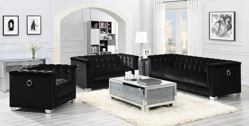 Chaviano Upholstered Tufted Loveseat Black - Elegant and Comfortable Coaster Company