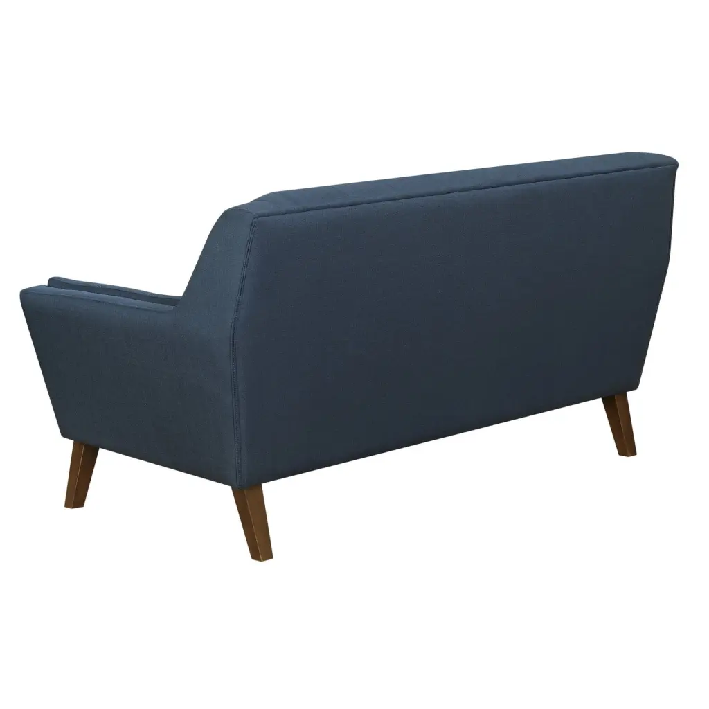 Wallace & Bay Browning Midnight Blue Loveseat Angular Arms and Deep Tufting