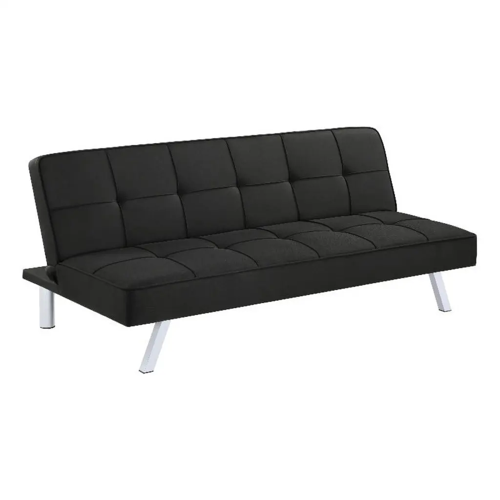 Pemberly Row Modern Fabric Upholstered Tufted Sofa Bed Black