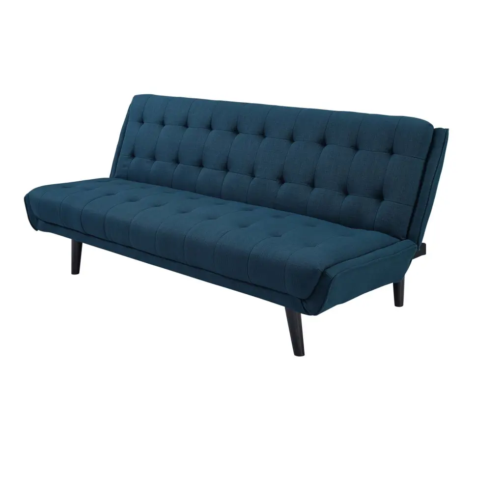 Modern Contemporary Urban Design Living Room Lounge Club Tufted Sofa Bed Navy Blue Fabric
