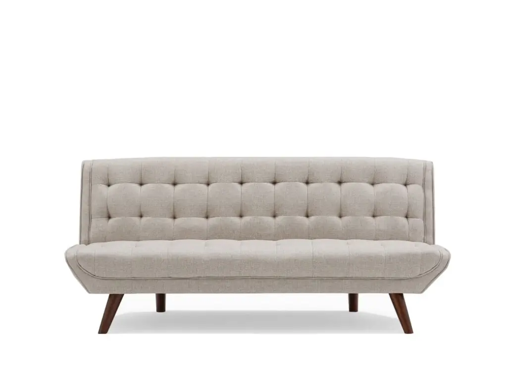 New Spec Urban Mid Century Modern Tufted Sofabed Polyester Soft Fabric Beige Convertible Sleeper New Spec Inc.