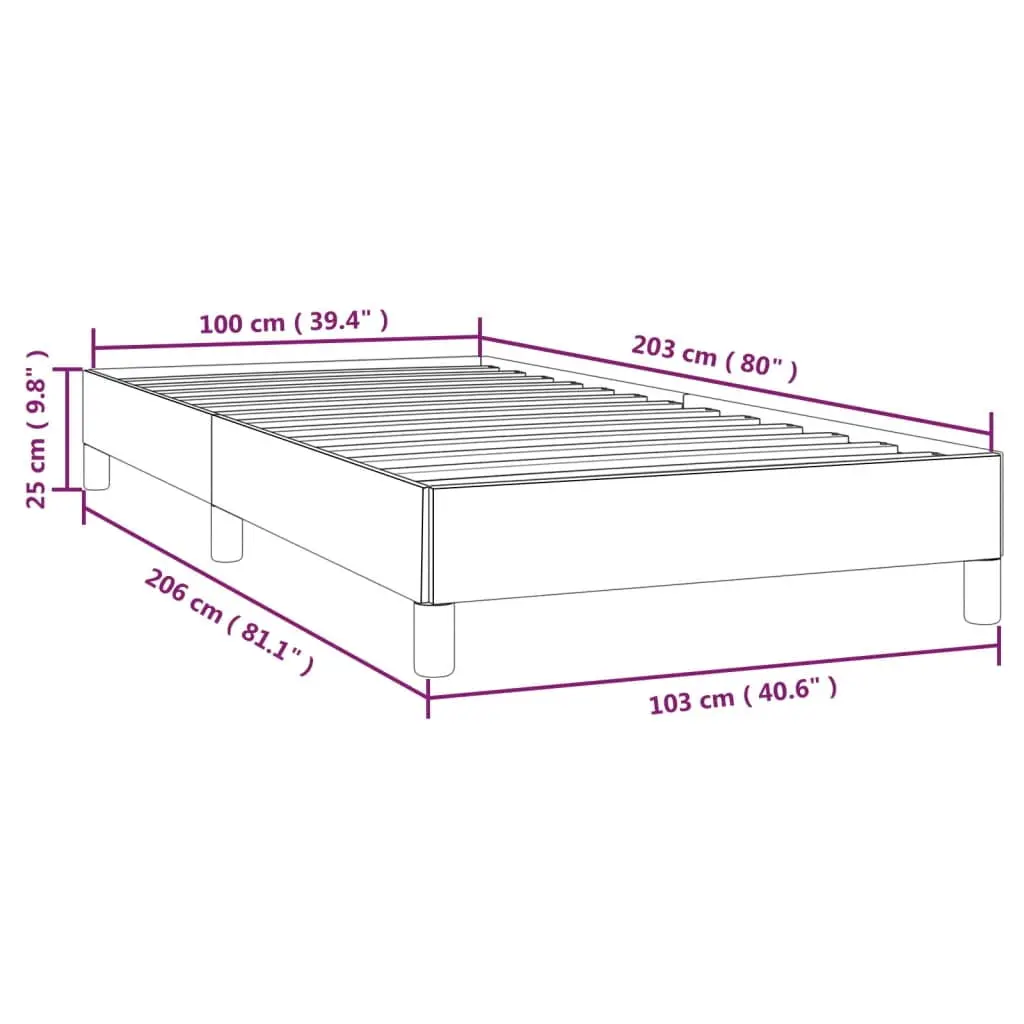 Irfora Twin Size Dark Bed Frame Polyester Fabric Easy Assembly Dorm Room