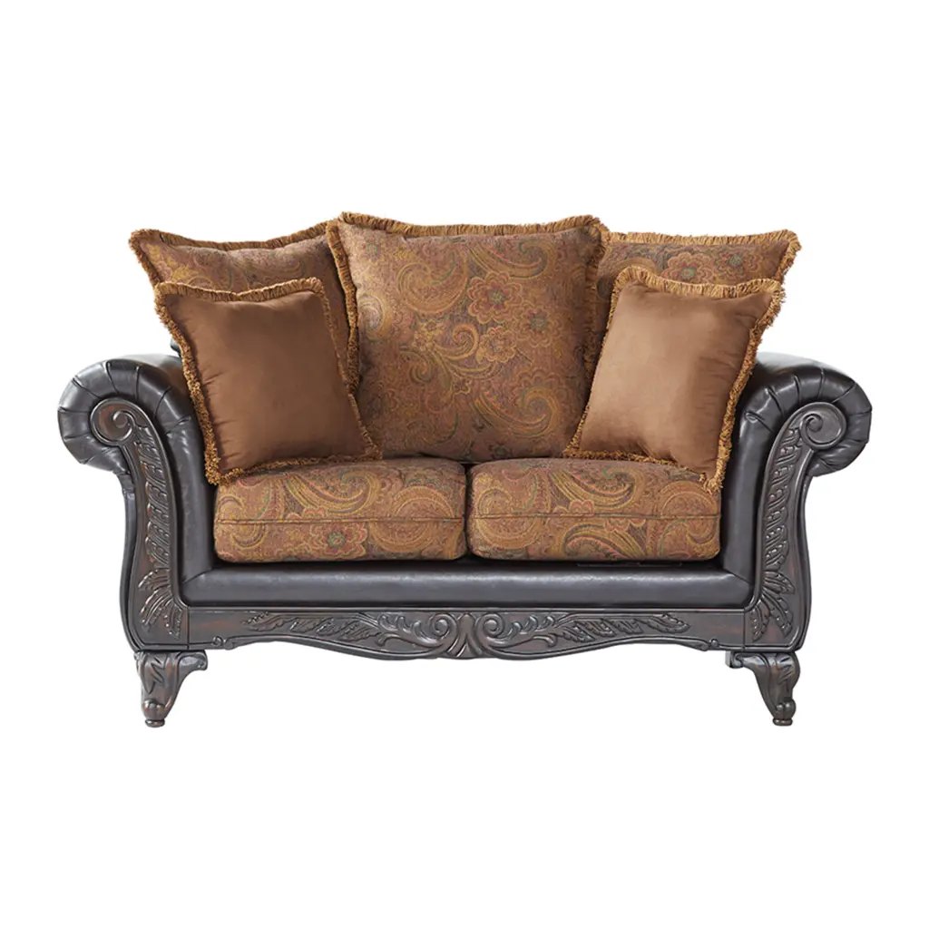 Roundhill Furniture San Marino 2-Tone Chocolate Microfiber Loveseat