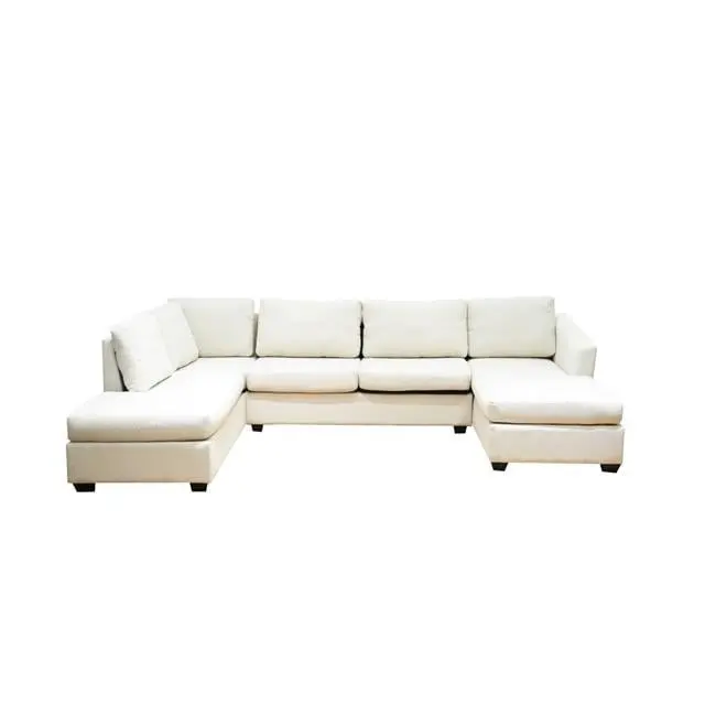 Moda Furnishings PAS-2471BE U-Shape Sectional Sofa Double Extra Wide Chaise Lounge