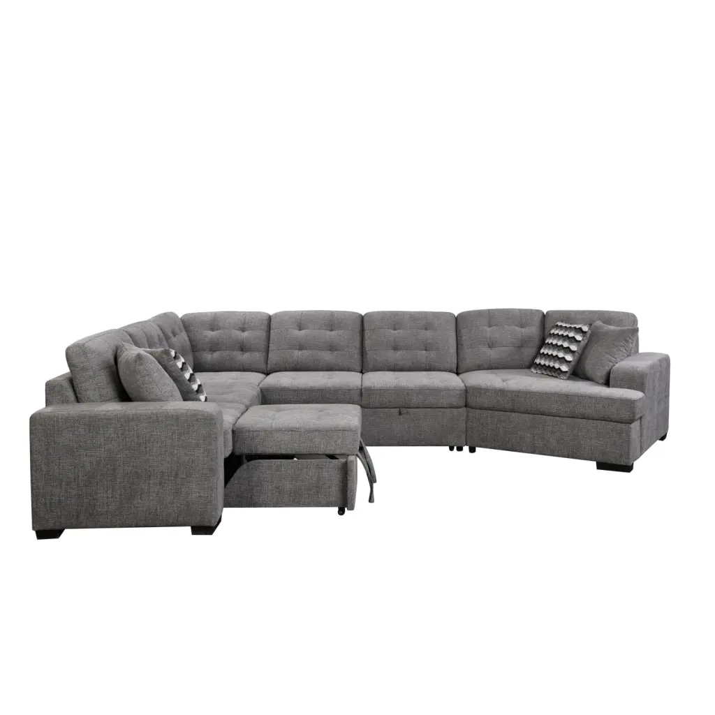 Oversized Grey U-Shape Sectional Sofa Extra Wide Chaise Lounge - Modern Upholstered Couch Home, Apartment, Dorm, Office Po...