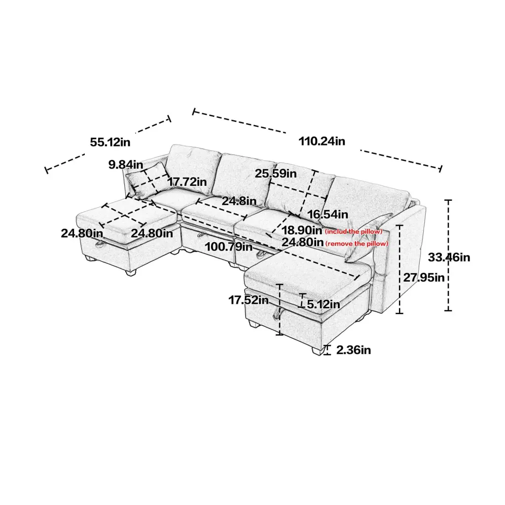 Modular Sectional Sofa U Shaped Couch Reversible Chaise and Storage Seat Bed Bath & Beyond