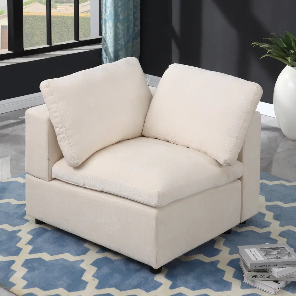 Convertible U-shaped Sofa 125 Modular Sectional Sofa Ottoman 6-seater Reversible Chaise Sienwey