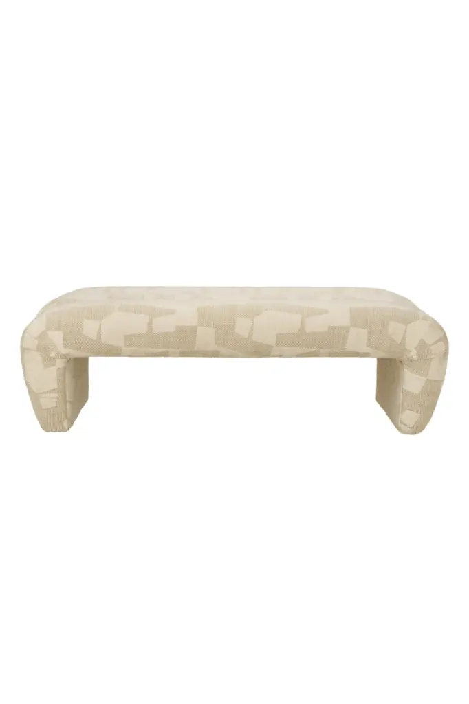 Brooklyn Sand Upholstered Bench Eichholtz Eastborne Contemporary Entryway Decor
