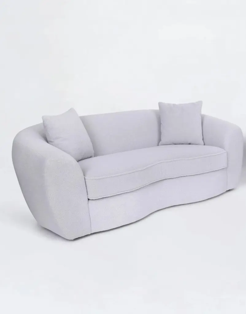 Carmel Silver BouclÃ© Loveseat - Elegant Upholstered Sofa Living Room Ashley Furniture