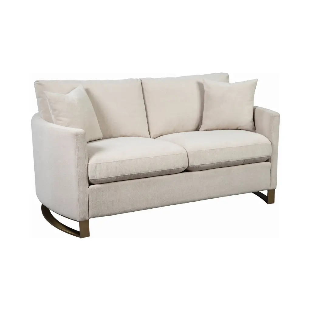 Corliss Upholstered Arched Arms Loveseat Beige Modern Living Room Sofa Coaster Company