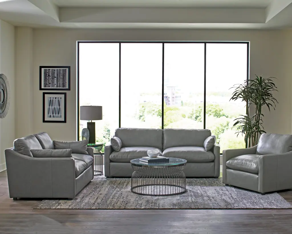 Grayson Sloped Arm Upholstered Loveseat Grey Coaster Company