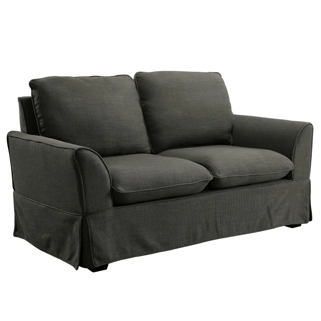 Furniture America Osilla Upholstered 2-Seater Loveseat Sofa Gray Fabric - Contemporary Design