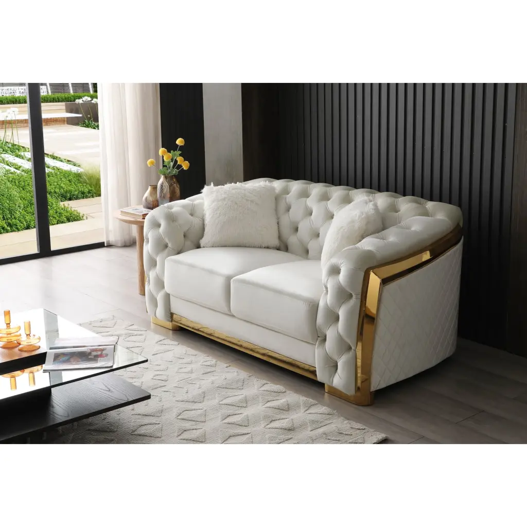 Glory Furniture Lexi G0597A-L Loveseat Ivory - Elegant Upholstered Sofa