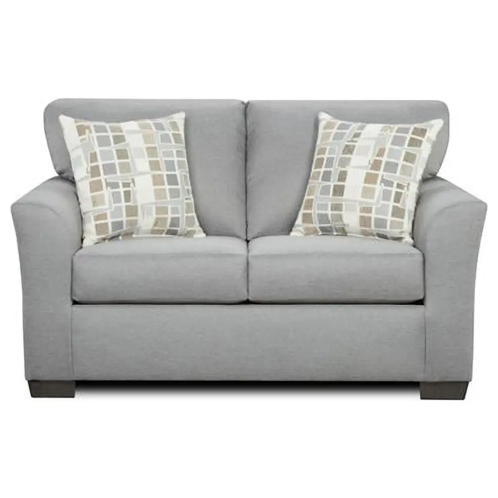 Lucas Loveseat Sofa Gray Upholstery Cozy Living Room KD Gabinete