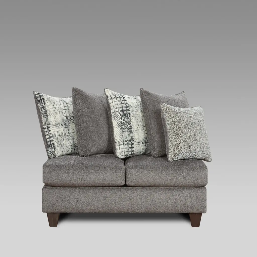 Roundhill Furniture Davoz Upholstered Armless Loveseat Tori Slate Fabric
