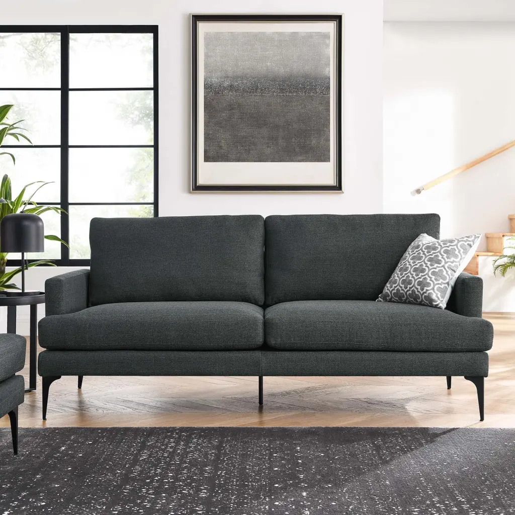 Modway Evermore Upholstered Fabric Sofa Gray