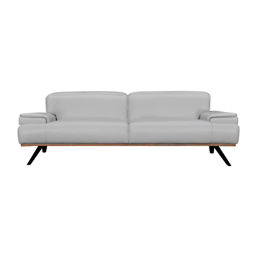 Armen Living Prato 89 Upholstered Modern Leather Sofa Dove Gray - Contemporary Design