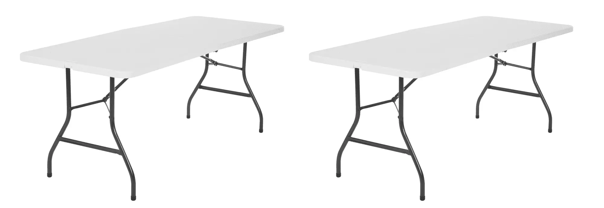 Cosco (2-Pack) 6 Foot Centerfold Folding Table White