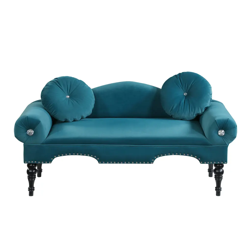 Luxurious Velvet Loveseat Sofa Nail Head Trimming Elegant Living Room BELLA