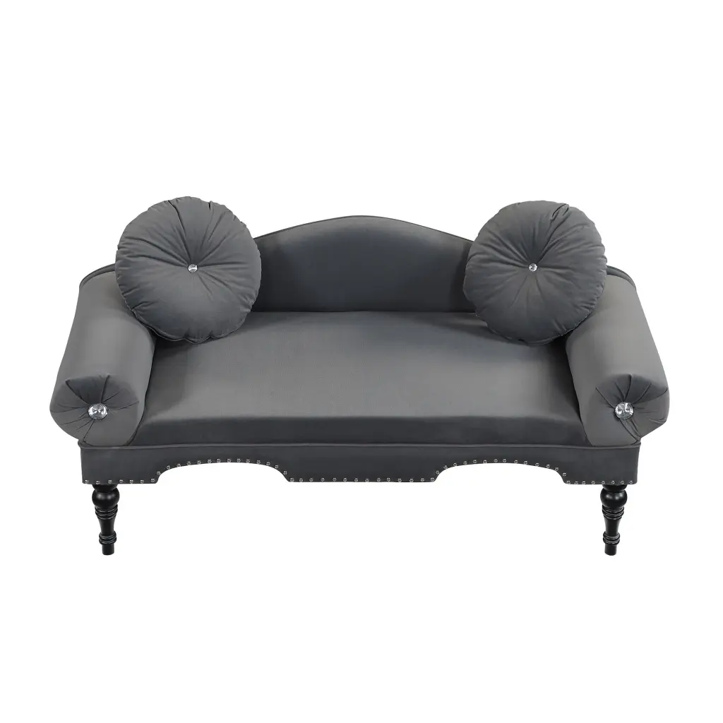Luxurious Velvet Loveseat Sofa Nail Head Trimming 54.02 Inch Transform Your Space BELLA