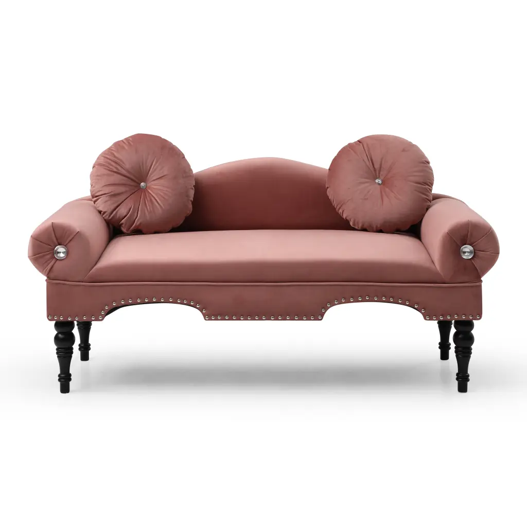 Velvet Loveseat Nail Head Trimming 54.02 Inch Luxury Comfort Sofa BELLA