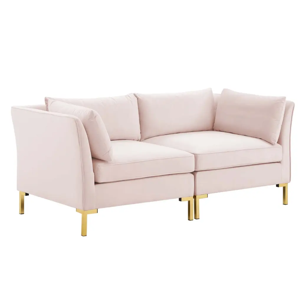 Ergode Ardent Performance Velvet Loveseat Pink - Stylish Two-Seater Sofa