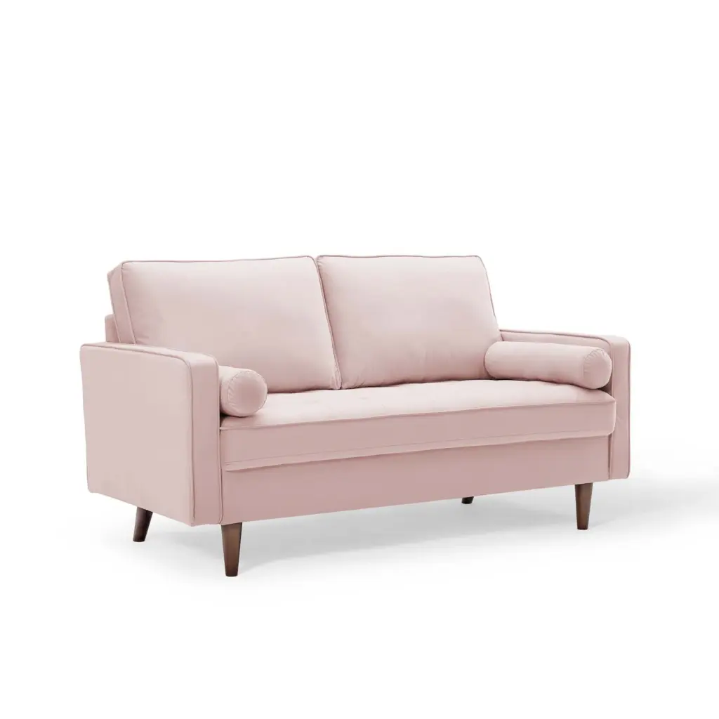Ergode Valour Performance Velvet Loveseat Pink Modern Living Room