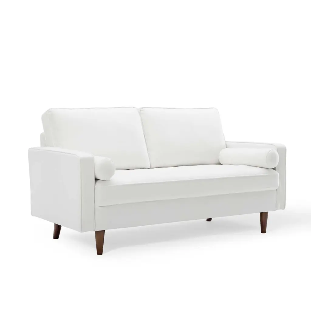 Ergode Valour Performance Velvet Loveseat White Luxury Living Room