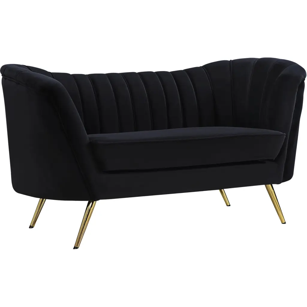 Homestock Retro Revival Velvet Loveseat - Classic Design Comfortable Seating