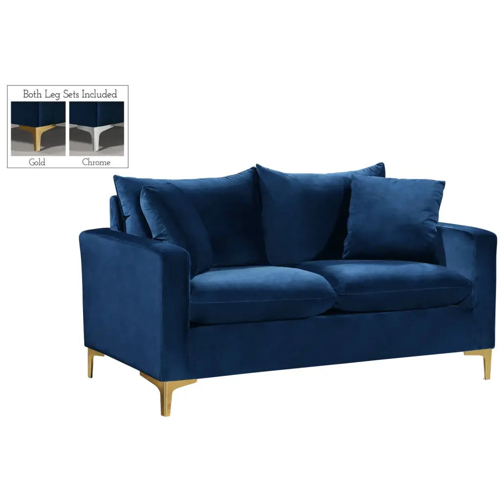 Maykoosh Antique Accents Navy Velvet Loveseat Classic Living Room Decor