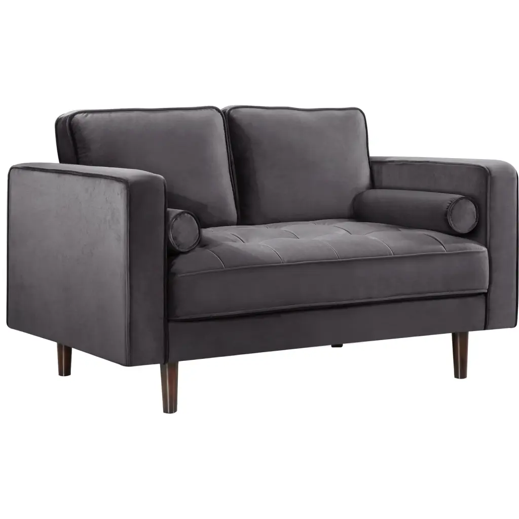Maykoosh Asian Fusion Grey Velvet Loveseat