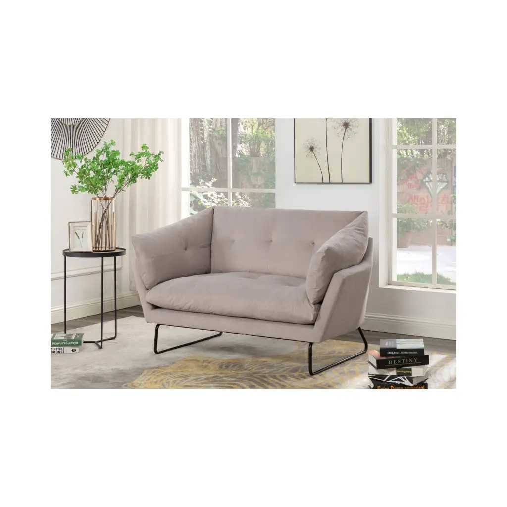 Maykoosh Gothic Glamour Velvet Contemporary Loveseat Elegant Two-Seater Sofa
