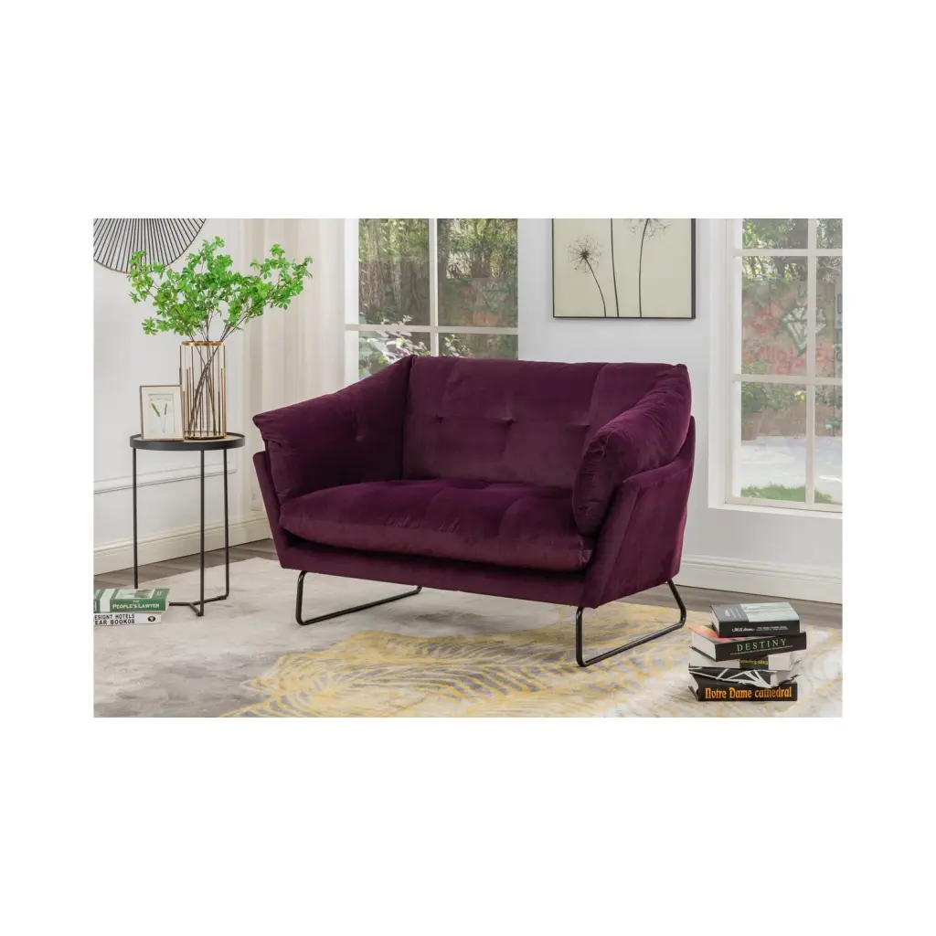 Maykoosh Renaissance Romance Velvet Contemporary Loveseat Luxurious Sofa