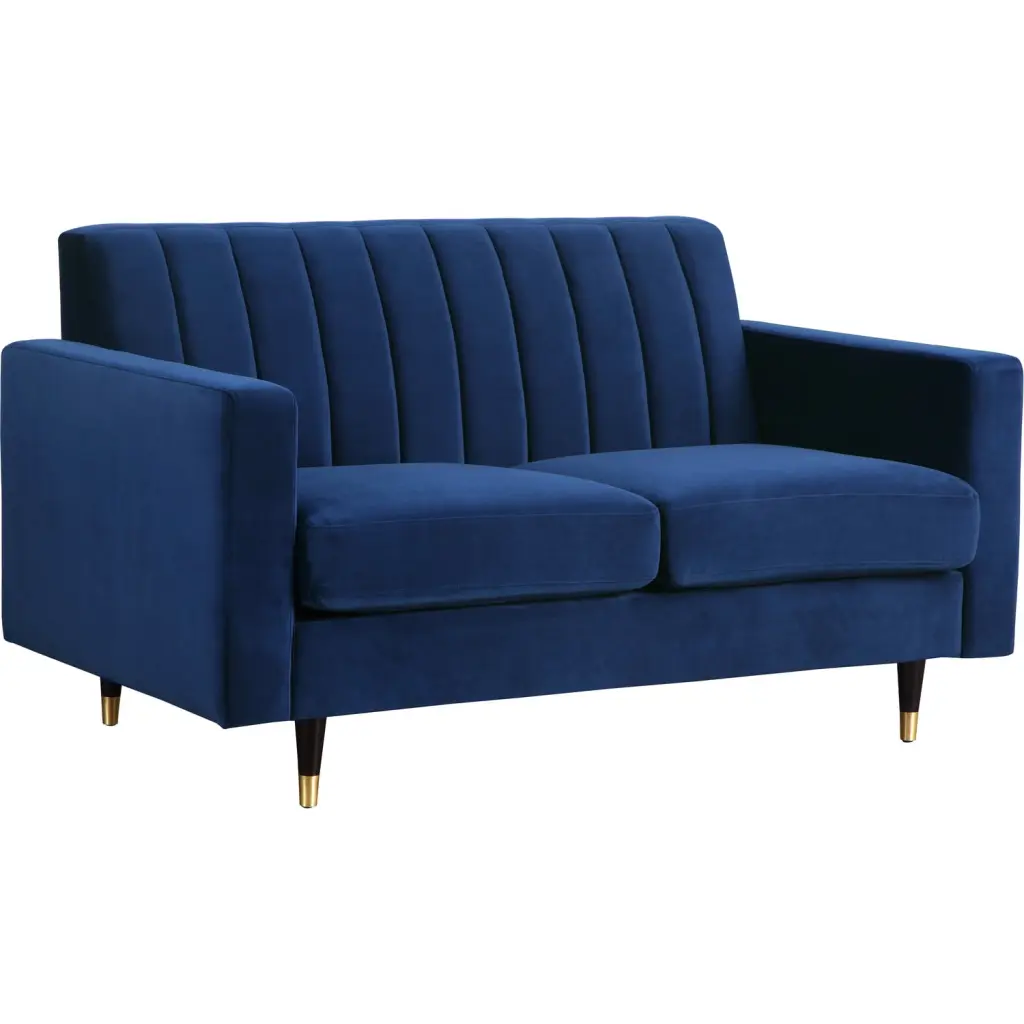 Maykoosh Seaside Style Navy Velvet Loveseat