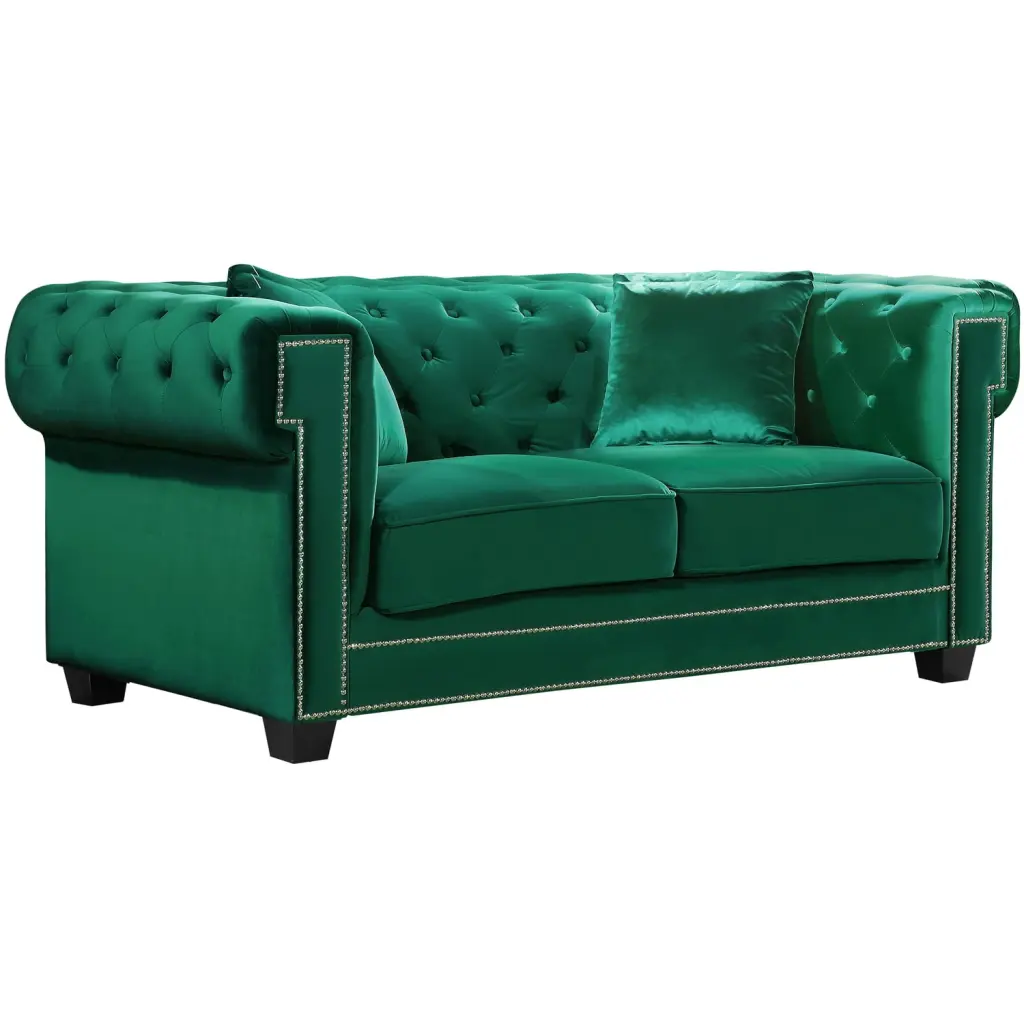 Maykoosh Victorian Vintage Green Velvet Loveseat Antique Living Room Furniture