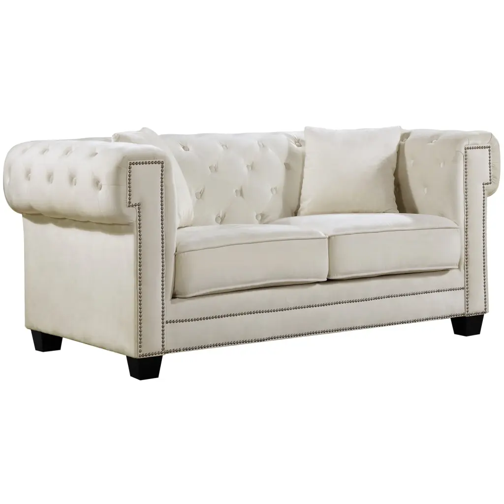 Maykoosh Vintage Visions Cream Velvet Loveseat Classic Living Room Seating
